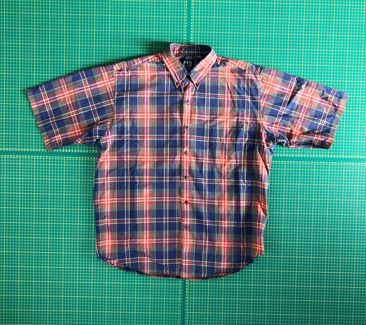 VINTAGE GAP PLAID SS BUTTON UP -L-