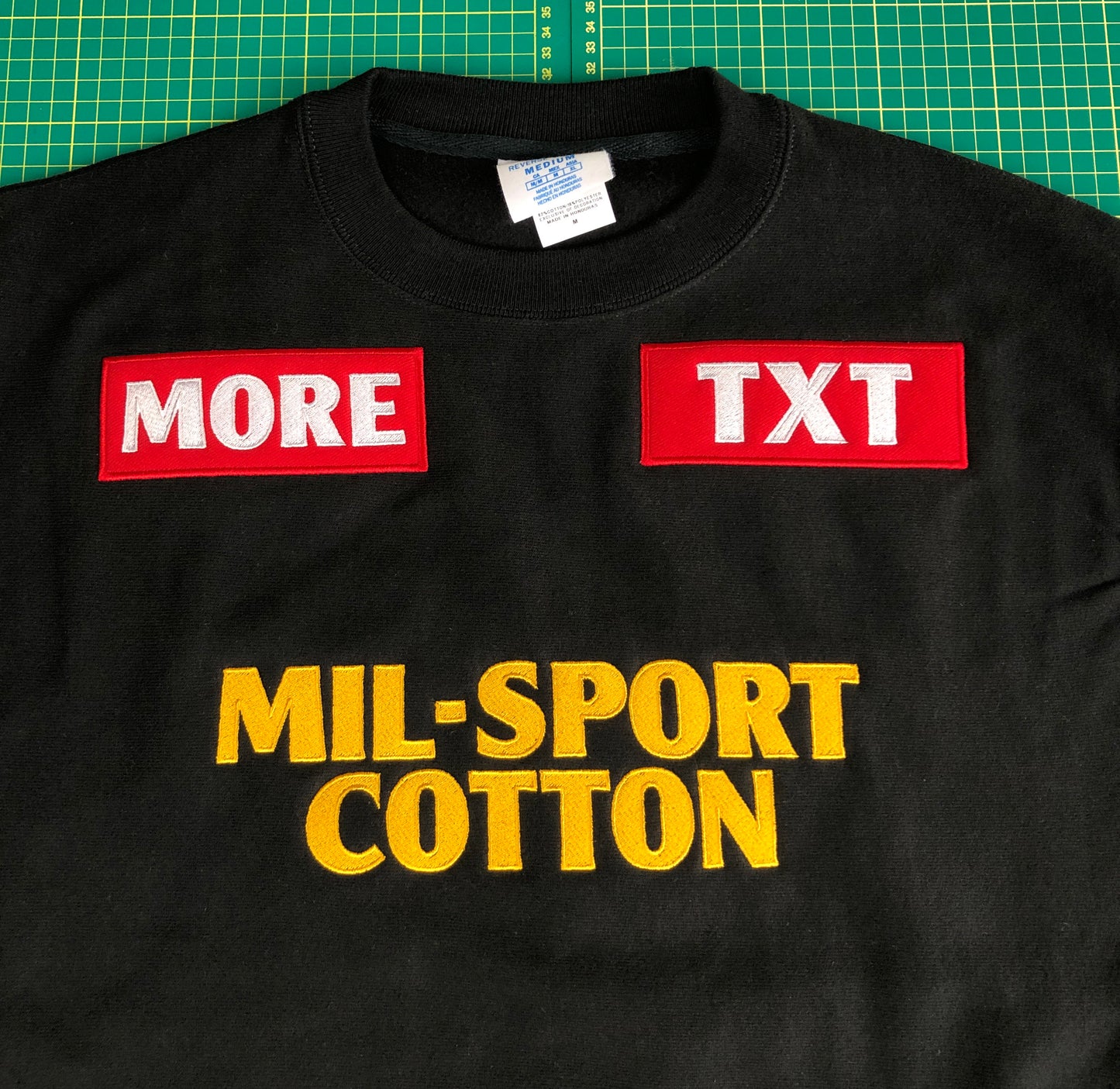 MIL-SPORT COTTON MORE TXT REVERSE WEAVE CREW